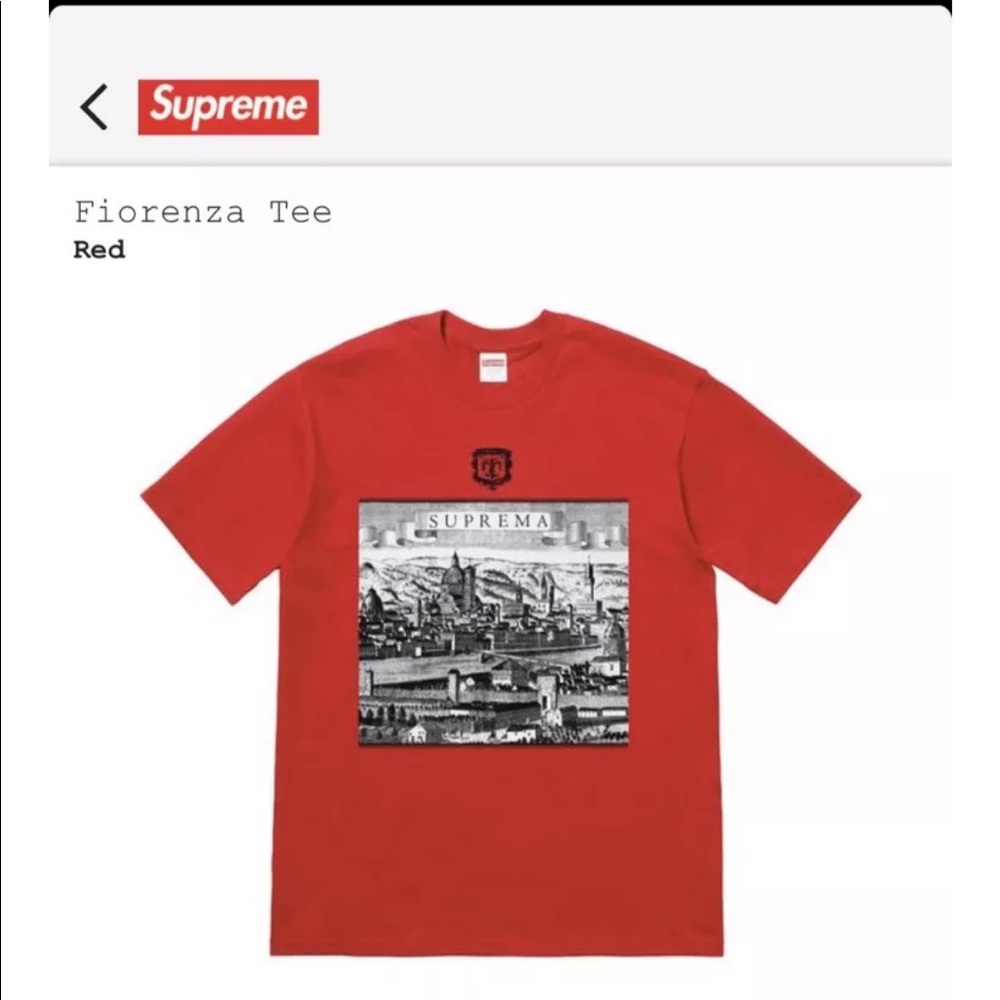 Ss 2018 Supreme Fiorenza Tee Red Rare brand new